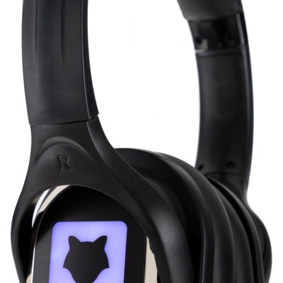 Auscultadores pretos BEATFOXX com ecrã digital e almofadas acolchoadas