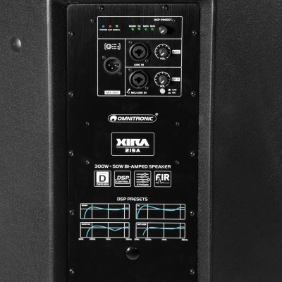 Coluna de som Omnitronic XIRA E15A com painel de controlo