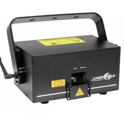 Equipamento de luz laser preto com antena e alça