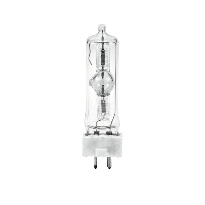 Lâmpada halógena tubular transparente com base branca e dois pinos