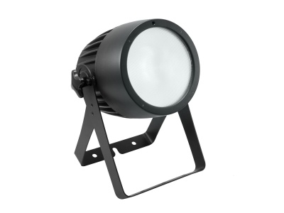 Refletor LED preto com lente circular fosca e base ajustável