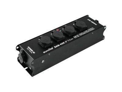 Filtro de linha Eurofire SAB-042X P-100F preto com quatro tomadas protegidas e indicador LED