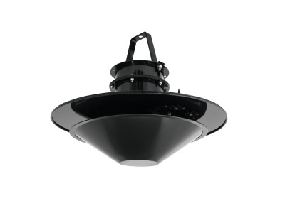 Luminária pendente preta de metal com design industrial