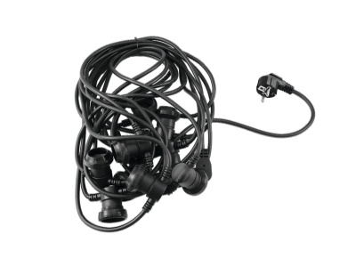 Conjunto de dez Âculos preto com cabo e ficha elétrica de três pinos