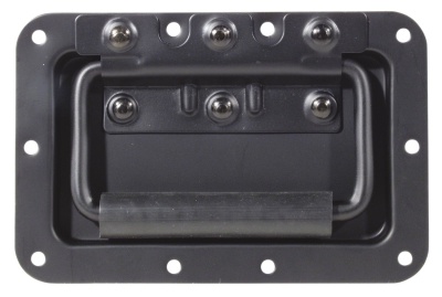 Alça retrátil preta em metal com espuma no punho