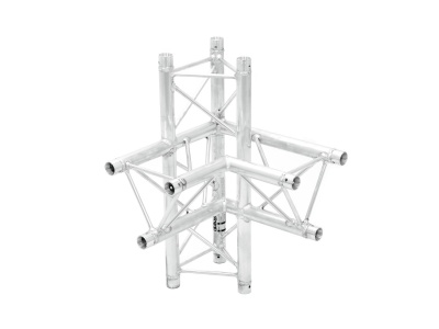 Estrutura metálica de alumínio prateado com tubos cilíndricos