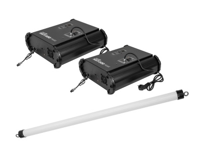 dois equipamentos pretos com texto ICECUBE BASIC e barra branca tubular com extremidades negras