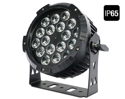 Refletor LED preto redondo com 19 LEDs e suporte metálico ajustável, selo IP65 visível