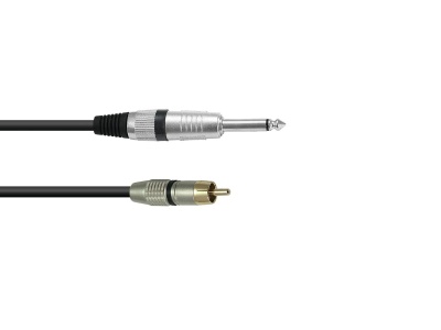 Cabo de áudio com conector jack 6,35 mm e conector RCA dourado