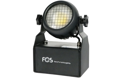 Luz de palco LED preta da FOS technologies com grelha frontal