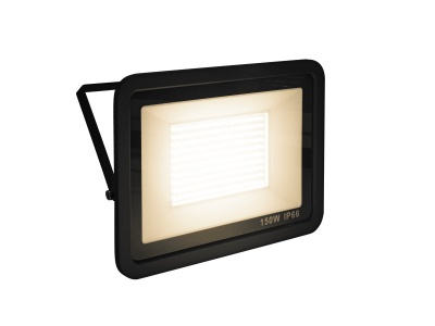 Refletor LED preto com painel luminoso branco e texto 150W IP66