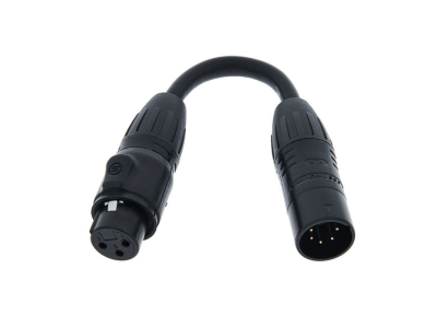 Cabo adaptador preto XLR macho para fêmea de 3 pinos