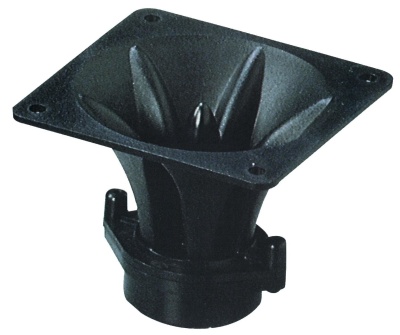 Dispositivo preto plástico com topo quadrado e base circular