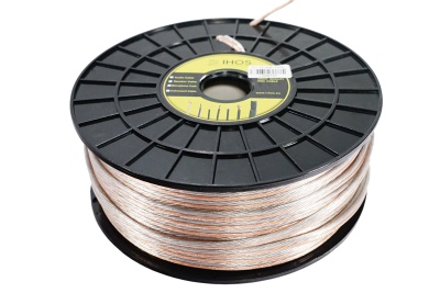 Carretel preto com fio transparente cobreado