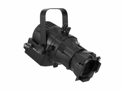 Projetor de luz profissional preto com suporte e lentes frontais