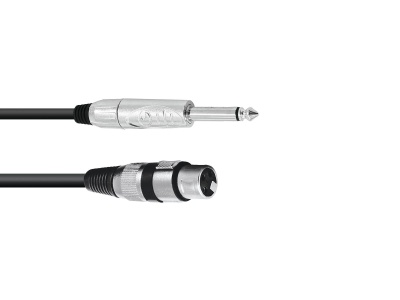 Cabo áudio com conector jack e conector XLR fêmea