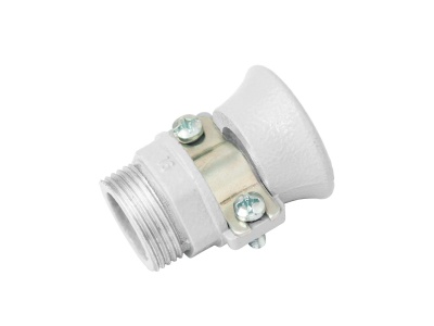 Conector de mangueira com rosca metálica e braçadeira