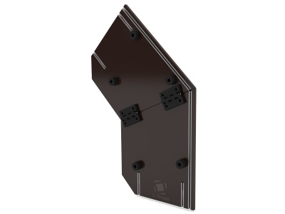 Placa de montagem preta com suportes e placas articuladas