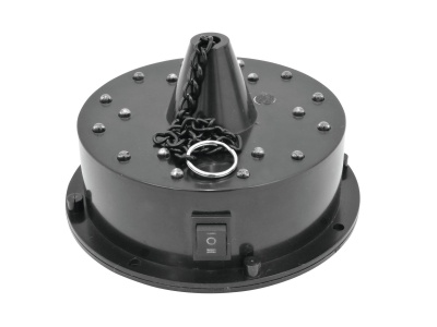 Base preta redonda com corrente e interruptor