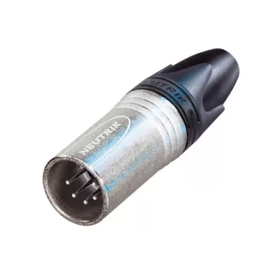 Conector XLR macho metálico e preto NEUTRIK com 3 pinos