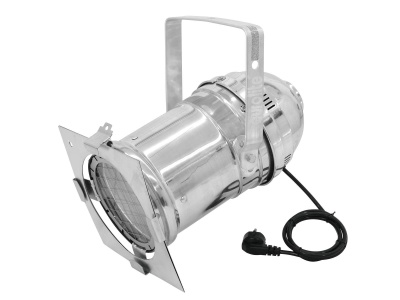 Luz de teatro metálica com suporte e cabo elétrico