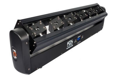 Projetor de luz profissional preto com cinco módulos quadrados