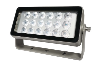 luz LED retangular cinzenta com 18 focos pequenos
