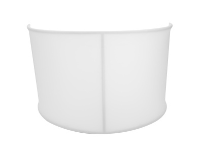 Volume branco curvo com linha central.