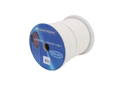 Rolo de cabo de colunas branco OMNITRONIC 100 metros