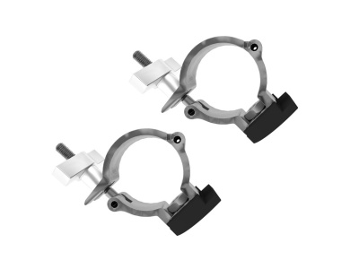 Par de braçadeiras metálicas com bases pretas