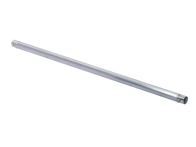 Barra metálica prateada com extremidades rosqueadas