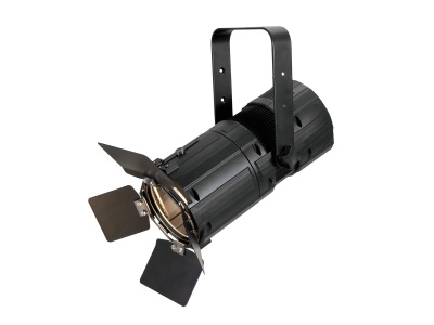 Projetor de luz preto com abas metálicas