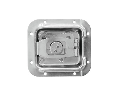 Fecho metálico quadrado com pestana central