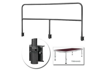 Barra de proteção metálica preta para estrutura retangular