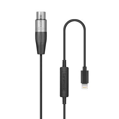 Cabo adaptador Saramonic com conector XLR e conector Lightning
