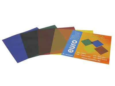 Folhas de acetato colorido com embalagem amarela euro lite