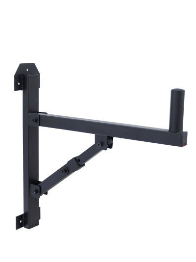 Suporte de parede em metal preto com encaixe cilíndrico