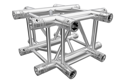 Estrutura metálica modular em forma de cubo