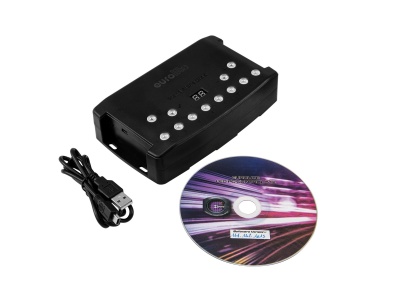 Dispositivo eletrónico preto com cabo USB e CD VAG COM 409.1