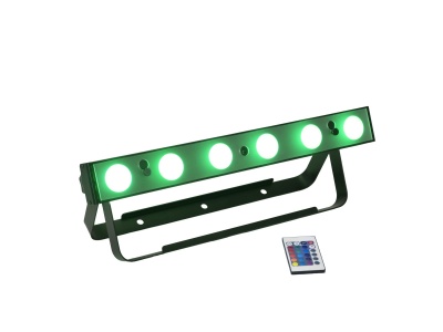Luz LED de palco verde com controlo remoto