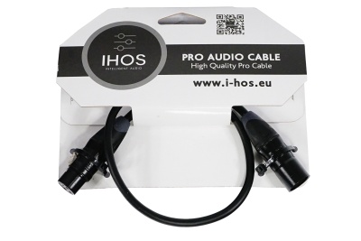 Cabo de áudio profissional com conectores XLR em embalagem cartão IHOS