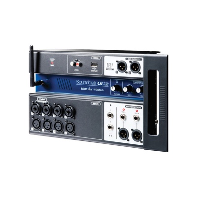 Interface de áudio Soundcraft Ui12 com entradas XLR e antena WiFi