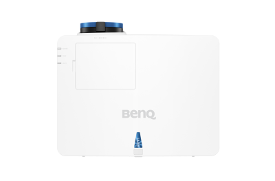 Projetor branco BenQ com botões azuis no topo