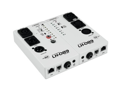 Dispositivos eletrónicos brancos com conectores e texto LH-089