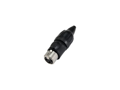 Conector XLR preto com três pinos