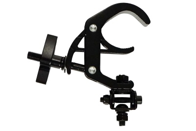 Grampo metálico preto com ajuste por parafuso