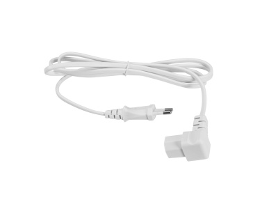 Cabo elétrico branco com pontas diferentes sobre fundo branco