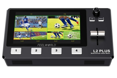 Misturador de vídeo FEELWORLD L2 PLUS com tela e botões