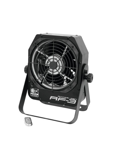 Ventoinha negra com suporte e controlo remoto