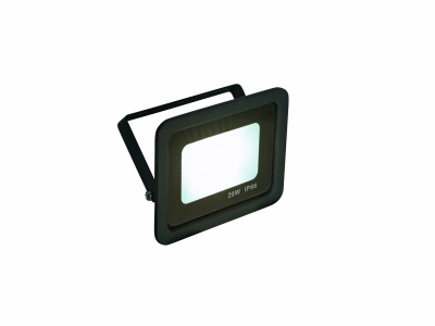 Projetor LED preto retangular com luz branca e inscrição 20W IP65